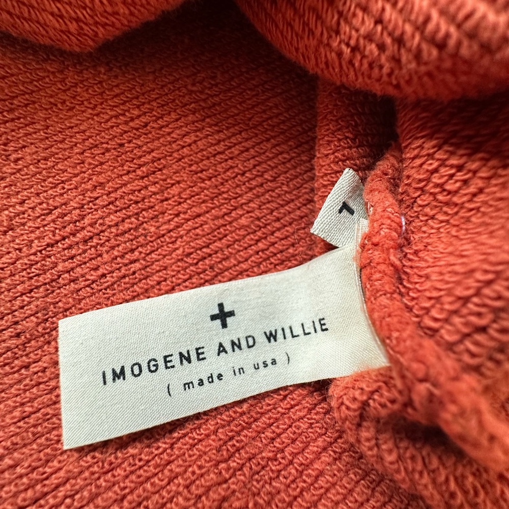 imogene + willie women’s Burnt Orange short sleeve bolt sweatshirt large NWT - Picture 7 of 10